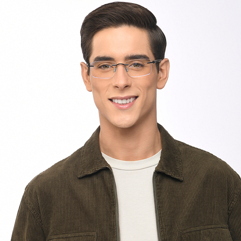 Lenskart Air Online Black Rimless Rectangle right side