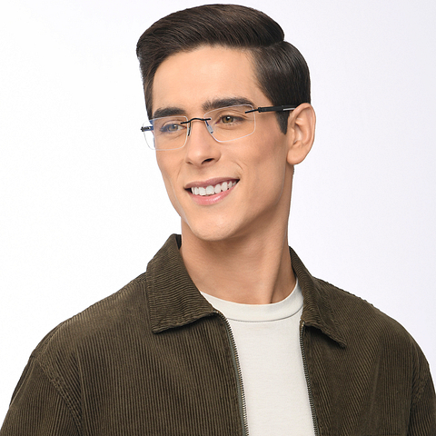 Lenskart Air Online Black Rimless Rectangle left side