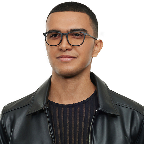 Lenskart STUDIO Black Full Rim Geometric left side