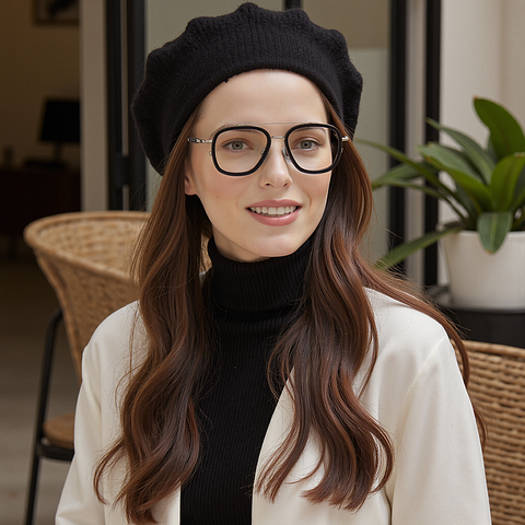 Buy Black Silver Full Rim Aviator Le Petit Lunetier PREMIUM Ethan