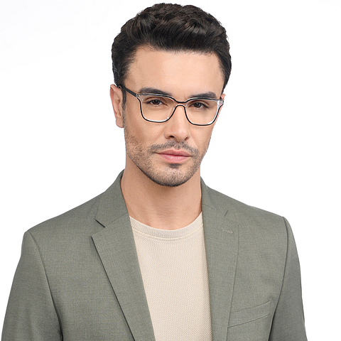 Lenskart STUDIO Black Transparent Full Rim Square left side