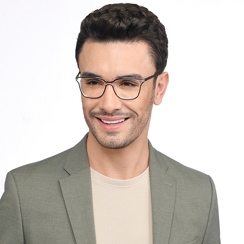 Lenskart STUDIO Black Transparent Full Rim Square right side
