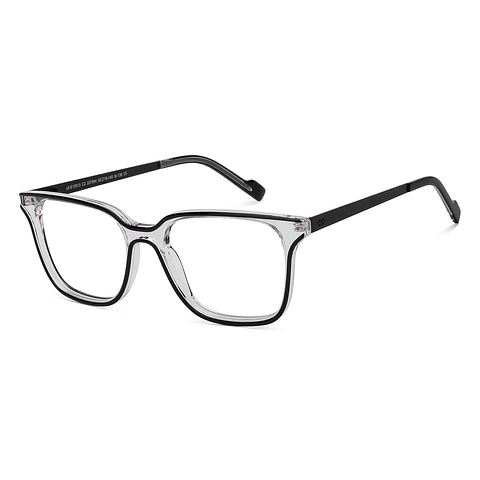 Lenskart STUDIO Black Transparent Full Rim Square left side