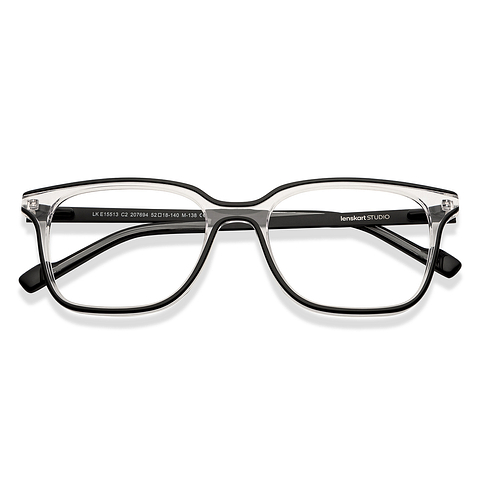 Lenskart STUDIO Black Transparent Full Rim Square left side