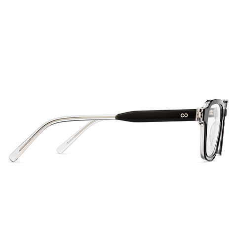 Lenskart STUDIO Black Transparent Full Rim Rectangle left side
