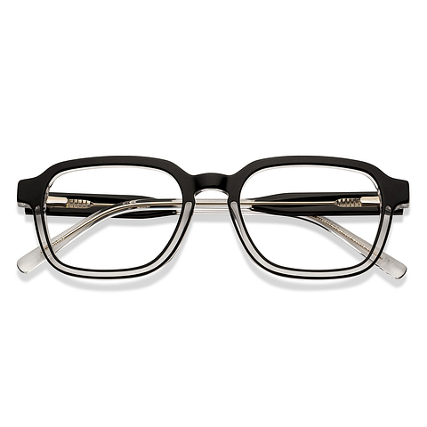 Lenskart STUDIO Black Transparent Full Rim Rectangle left side