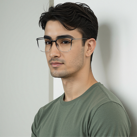 Lenskart Air Online Black Transparent Full Rim Cat Eye left side Lenskart Air Online Black Transparent Full Rim Cat Eye left side