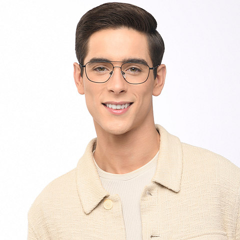 Lenskart Air Online Black Transparent Full Rim Square left side