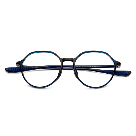 Lenskart Air Blue Black Full Rim Round left side