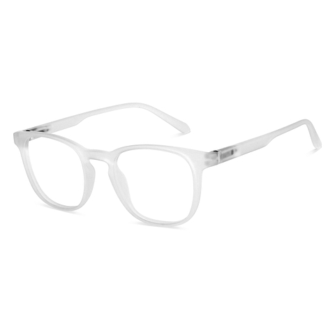 Lenskart BLU Screen Glasses Blue Block Screen Glasses: White Full Rim Wayfarer Lenskart BLU LB E14058-C6 left side Lenskart BLU Screen Glasses Blue Block Screen Glasses: White Full Rim Wayfarer Lenskart BLU LB E14058-C6 left side