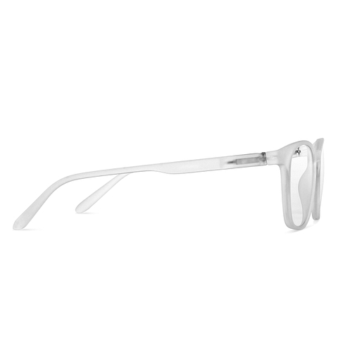 Lenskart BLU Screen Glasses Blue Block Screen Glasses: White Full Rim Wayfarer Lenskart BLU LB E14058-C6 left side Lenskart BLU Screen Glasses Blue Block Screen Glasses: White Full Rim Wayfarer Lenskart BLU LB E14058-C6 left side