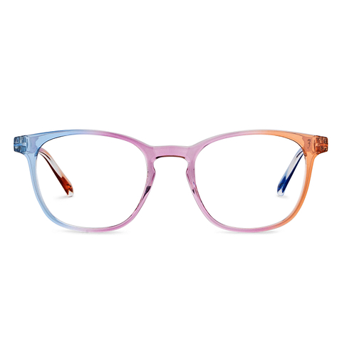 Lenskart Blu Blue Block Screen Glasses: Blue Pink Brown Full Rim Wayfarer Lenskart Blu LB E14058-C8 left side