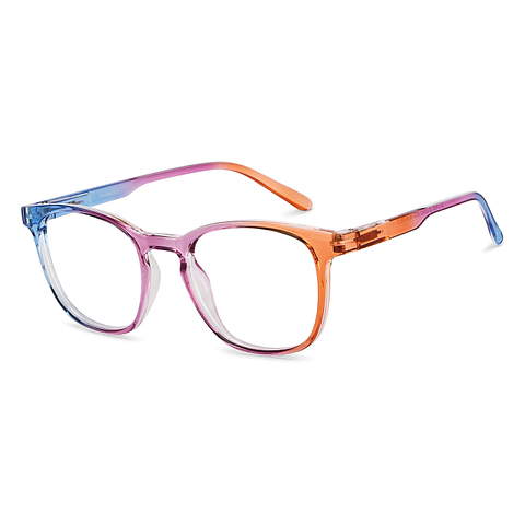 Lenskart Blu Blue Block Screen Glasses: Blue Pink Brown Full Rim Wayfarer Lenskart Blu LB E14058-C8 left side