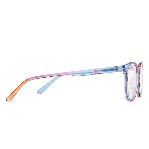 Lenskart BLU Screen Glasses Blue Block Zero Power Screen Glasses: Blue Pink Brown Full Rim Square Lenskart Blu LB E14058-C8 left side