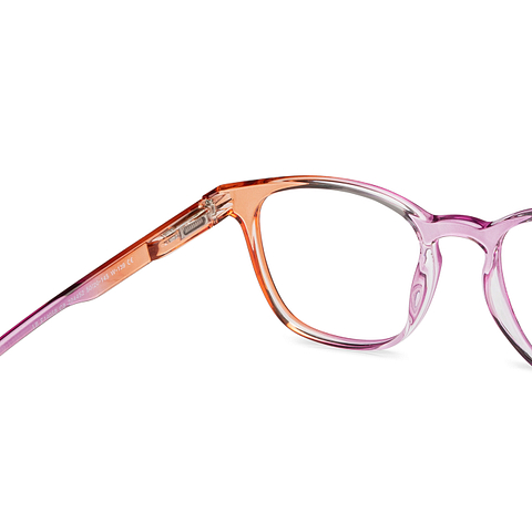 Lenskart BLU Screen Glasses Blue Block Zero Power Screen Glasses: Blue Pink Brown Full Rim Square Lenskart Blu LB E14058-C8 right side