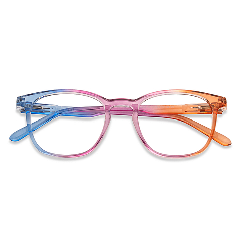 Lenskart BLU Screen Glasses Blue Block Zero Power Screen Glasses: Blue Pink Brown Full Rim Square Lenskart Blu LB E14058-C8 left side