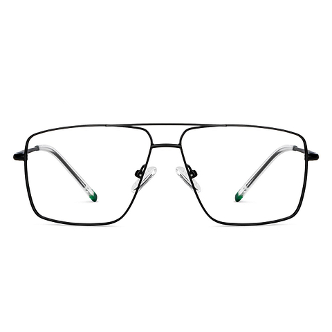 Lenskart BLU Screen Glasses Blue Block Zero Power Screen Glasses: Black Transparent Full Rim Aviator Lenskart Blu LB E14484-C2 left side