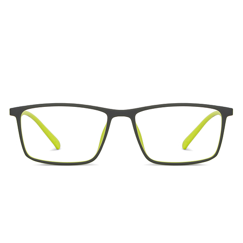 Lenskart BLU Screen Glasses Blue Block Screen Glasses: Black Yellow Full Rim Rectangle Lenskart Blu LB E14255-C6 left side