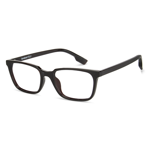 Lenskart BLU Screen Glasses Blue Block Zero Power Screen Glasses: Brown Full Rim Rectangle Lenskart BLU LB E13537-C2 right side
