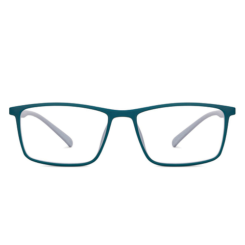 Lenskart BLU Screen Glasses Blue Block Zero Power Screen Glasses: Green Grey Full Rim Rectangle Lenskart Blu LB E14255-C5 left side