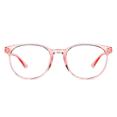 Lenskart BLU Screen Glasses Blue Block Zero Power Screen Glasses : Pink Transparent Pink Full Rim Round Lenskart Blu LB E14061-C2 right side