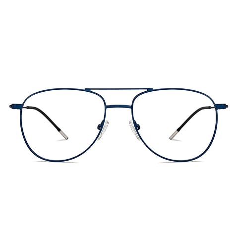 Lenskart BLU Screen Glasses Blue Block Zero Power Phone Computer Glasses: Blue Black Full Rim Aviator Lenskart Blu LB E16051-C1 right side
