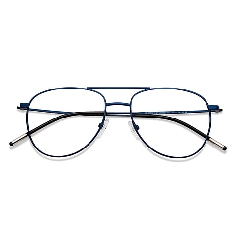 Lenskart BLU Screen Glasses Blue Block Zero Power Phone Computer Glasses: Blue Black Full Rim Aviator Lenskart Blu LB E16051-C1 left side