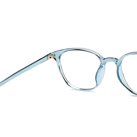 Lenskart BLU Screen Glasses Blue Block Phone Computer Glasses: Blue Transparent Full Rim Geometric Lenskart Blu LB E16226-C2 right side Lenskart BLU Screen Glasses Blue Block Phone Computer Glasses: Blue Transparent Full Rim Geometric Lenskart Blu LB E16226-C2 right side