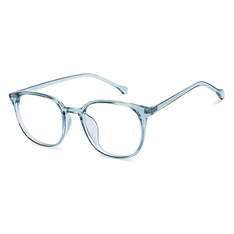 Lenskart BLU Screen Glasses Blue Block Phone Computer Glasses: Blue Transparent Full Rim Geometric Lenskart Blu LB E16226-C2 right side Lenskart BLU Screen Glasses Blue Block Phone Computer Glasses: Blue Transparent Full Rim Geometric Lenskart Blu LB E16226-C2 right side