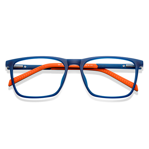 Lenskart BLU Screen Glasses Blue Block Zero Power Screen Glasses: Orange Full Rim Rectangle Lenskart Blu LB E16220-C3 left side