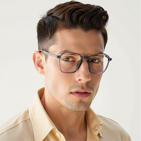 Lenskart Air Gray Transparent Full Rim Square left side