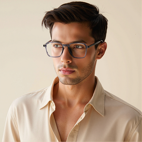 Lenskart Air Gray Transparent Full Rim Square right side