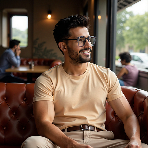 Lenskart Air Gray Transparent Full Rim Square left side