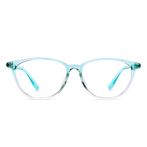 Lenskart Air Online Green Transparent Full Rim Cat Eye left side