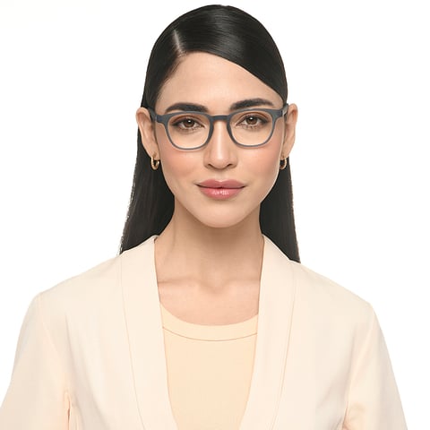 Lenskart Hustlr Screen Glasses Blue Block Zero Power Screen Glasses : Grey Stone Full Rim Square Lenskart HUSTLR LB E14058-N C2 right side