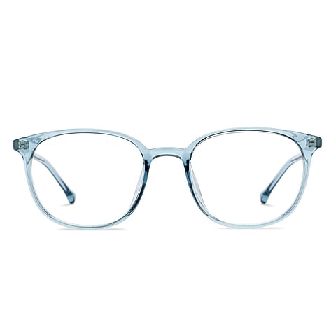 Lenskart BLU Screen Glasses Blue Block Phone Computer Glasses: Blue Transparent Full Rim Geometric Lenskart Blu LB E16226-C2 right side Lenskart BLU Screen Glasses Blue Block Phone Computer Glasses: Blue Transparent Full Rim Geometric Lenskart Blu LB E16226-C2 right side