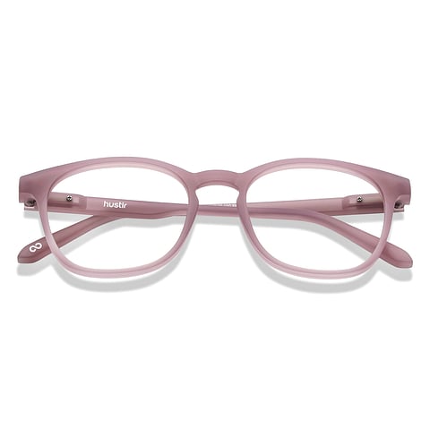 Lenskart Hustlr Screen Glasses Blue Block Zero Power Screen Glasses : Dusty Rose Full Rim Square Lenskart HUSTLR LB E14058-XW C3 right side