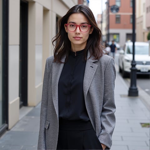 Lenskart Hustlr Screen Glasses Blue Block Zero Power Screen Glasses : Flamingo Full Rim Square Lenskart HUSTLR LB E14058-W C50 right side