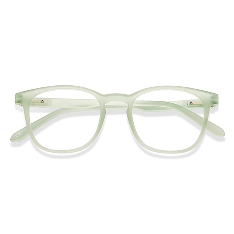 Lenskart Hustlr Screen Glasses Blue Block Phone Screen Glasses : Jade Green Full Rim Square Lenskart HUSTLR LB E14058-W C35 left side