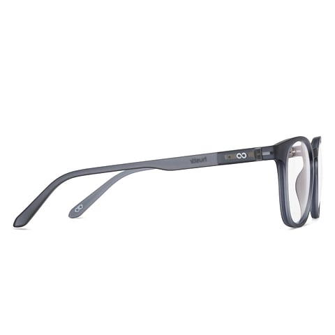 Lenskart Hustlr Screen Glasses Blue Block Zero Power Screen Glasses : Grey Full Rim Square Lenskart HUSTLR LB E14058-W C39 left side