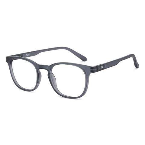 Lenskart Hustlr Screen Glasses Blue Block Zero Power Screen Glasses : Grey Full Rim Square Lenskart HUSTLR LB E14058-W C39 right side