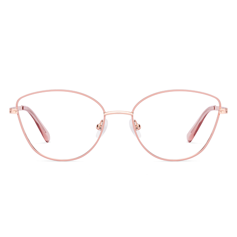 Buy Blue Block Zero Power Screen Glasses Rose Gold Peach Full