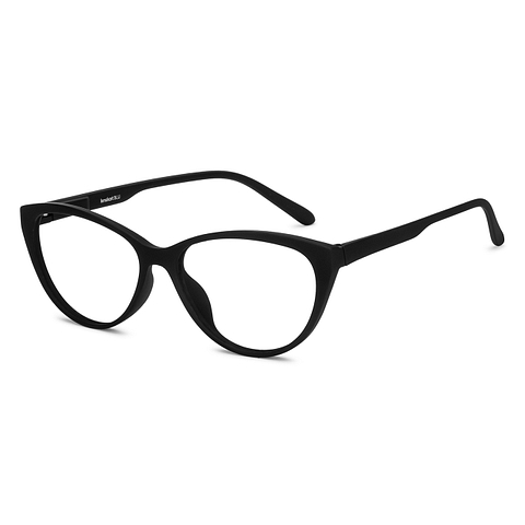 Lenskart BLU Screen Glasses Blue Block Zero Power Screen Glasses: Black Full Rim Cat Eye Lenskart Blu LB E15378-C1 left side