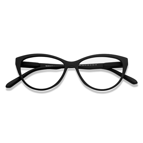 Lenskart BLU Screen Glasses Blue Block Zero Power Screen Glasses: Black Full Rim Cat Eye Lenskart Blu LB E15378-C1 left side