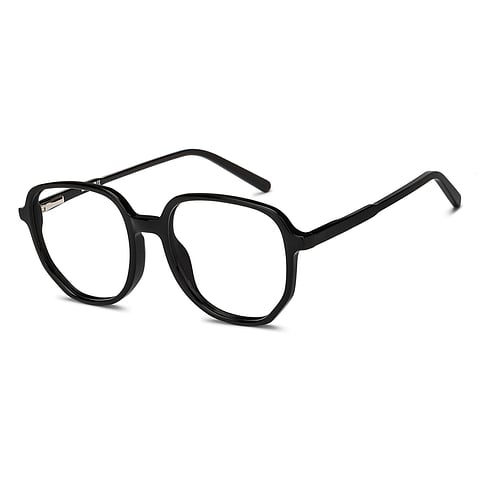 Lenskart BLU Screen Glasses Blue Block Screen Glasses: Black Full Rim Geometric Lenskart Blu-C3 LB E16059 left side