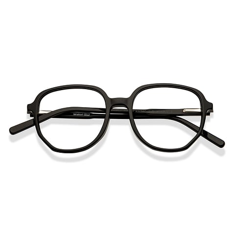 Lenskart BLU Screen Glasses Blue Block Screen Glasses: Black Full Rim Geometric Lenskart Blu-C3 LB E16059 left side