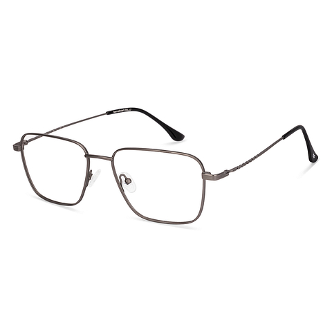 Lenskart BLU Screen Glasses Blue Block Zero Power Screen Glasses: Gunmetal Full Rim Square Lenskart Blu LB E18341 left side Lenskart BLU Screen Glasses Blue Block Zero Power Screen Glasses: Gunmetal Full Rim Square Lenskart Blu LB E18341 left side