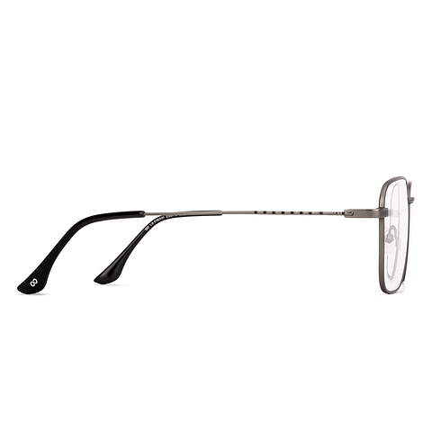 Lenskart BLU Screen Glasses Blue Block Zero Power Screen Glasses: Gunmetal Full Rim Square Lenskart Blu LB E18341 left side Lenskart BLU Screen Glasses Blue Block Zero Power Screen Glasses: Gunmetal Full Rim Square Lenskart Blu LB E18341 left side