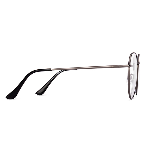 Lenskart BLU Screen Glasses Blue Block Zero Power Screen Glasses : Gunmetal Gunmetal Black Full Rim Round Lenskart Blu LB E17502-C2 left side