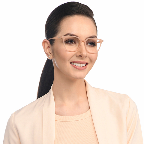 Lenskart BLU Screen Glasses Blue Block Zero Power Screen Glasses : Orange Full Rim Square Lenskart Blu-C7 LB E13740 right side